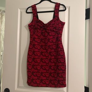 Candie’s Floral Red Bodycon Mini Dress